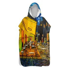 Van Gogh Cafe Terrace Hooded Beach Poncho