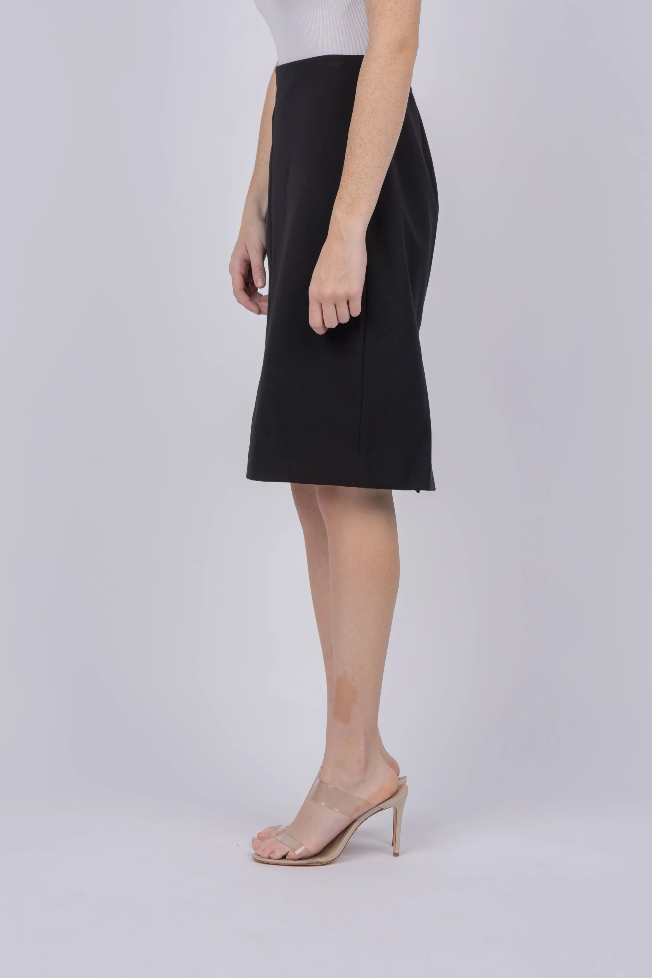 Vince Seamed Front Pencil Skirt in Black