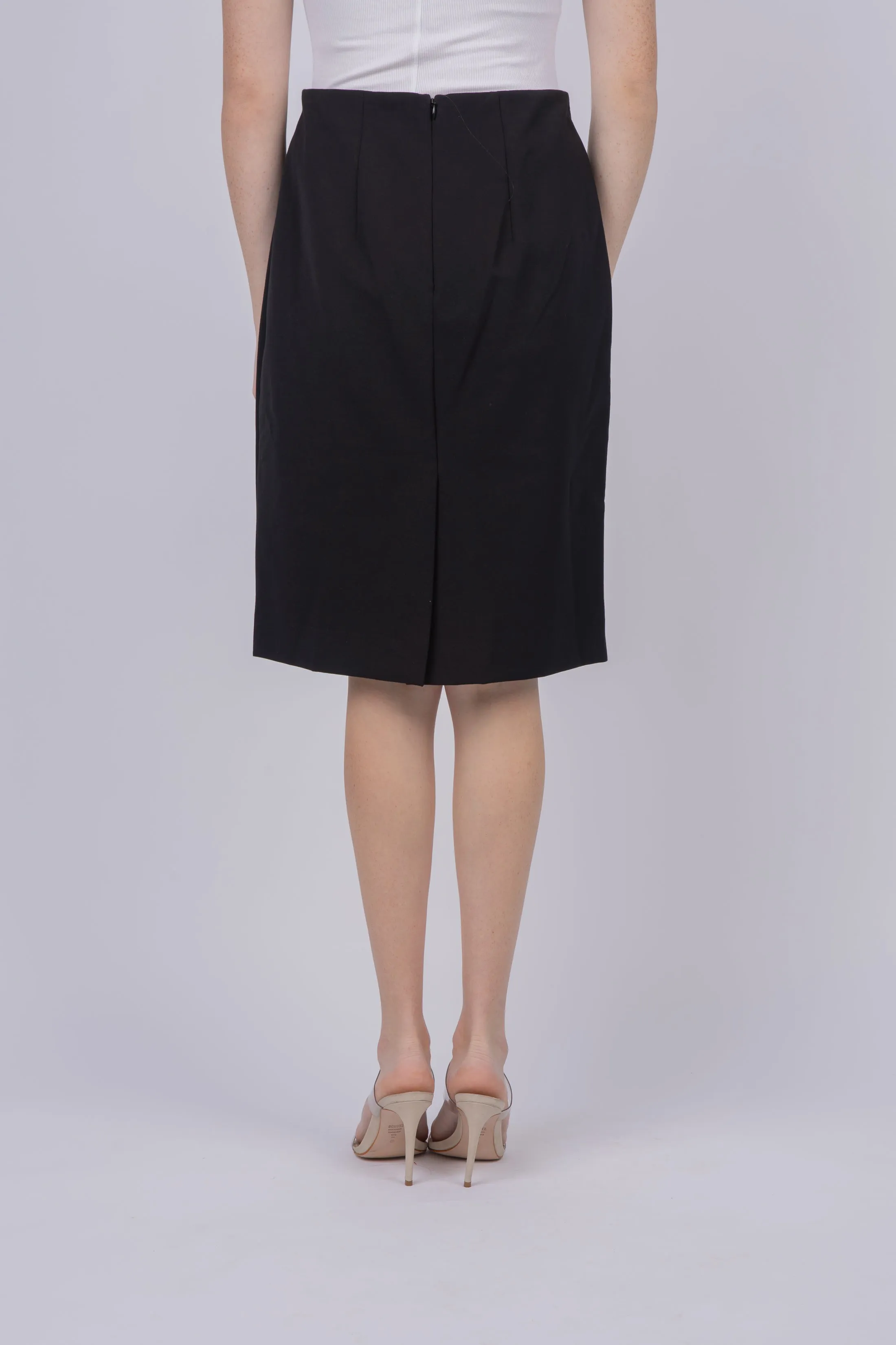 Vince Seamed Front Pencil Skirt in Black