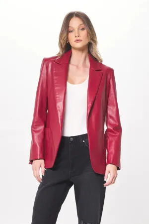 Vintage Havana Ruby Faux Leather Blazer