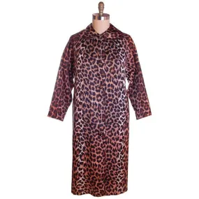 Vintage Leopard  Print Swing Coat 1950S Acetate One Size