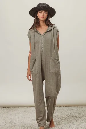 Vintage Taupe French Terry Jumpsuit