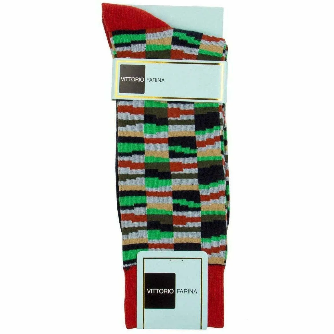 Vittorio Farina Men's Cotton Anklett Crazy Stripe Dress Socks