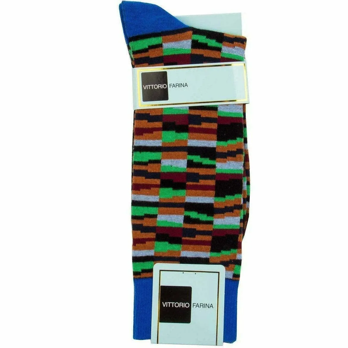 Vittorio Farina Men's Cotton Anklett Crazy Stripe Dress Socks