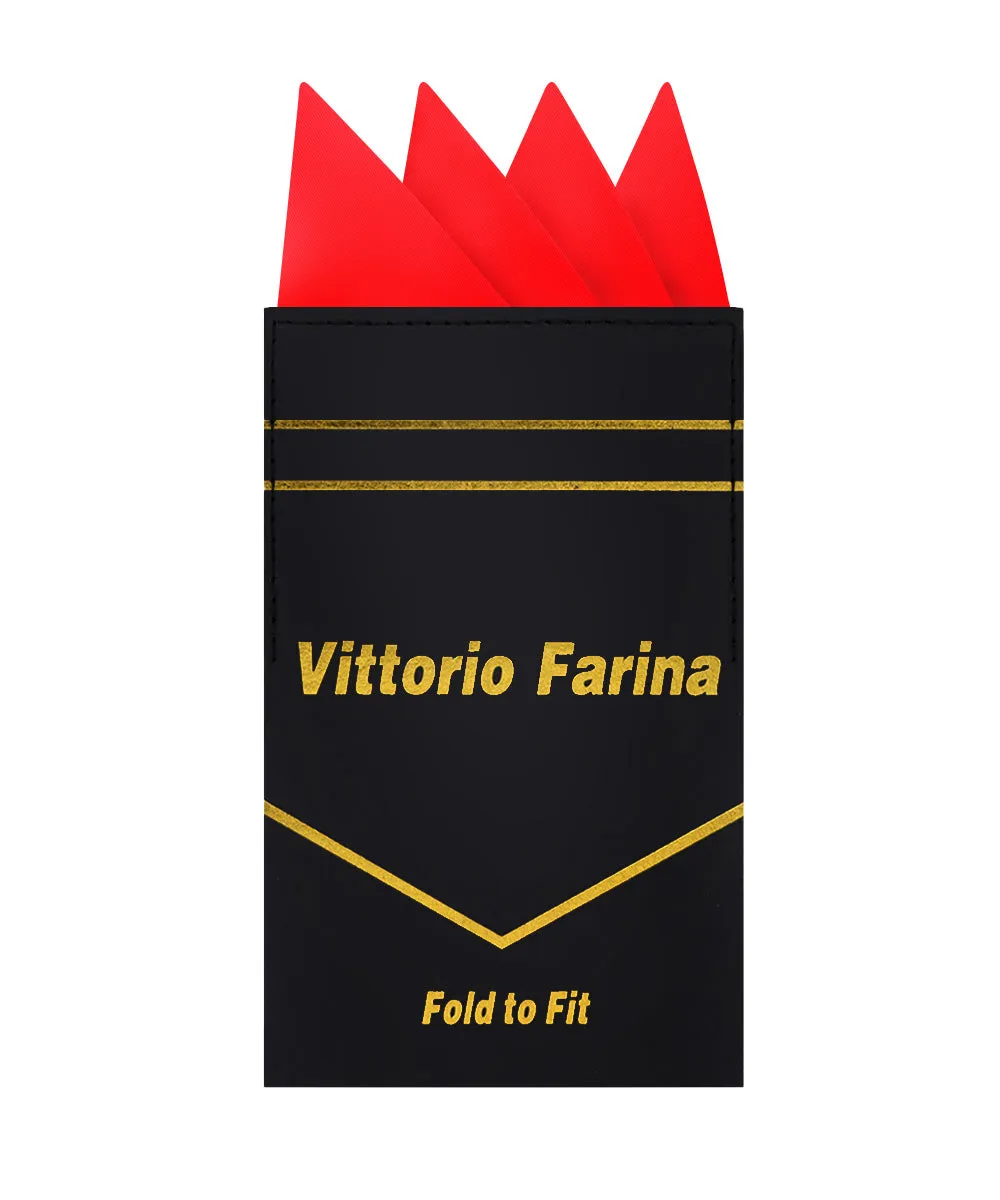 Vittorio Farina Men's Pre-Folded Pocket Square: Four-Point