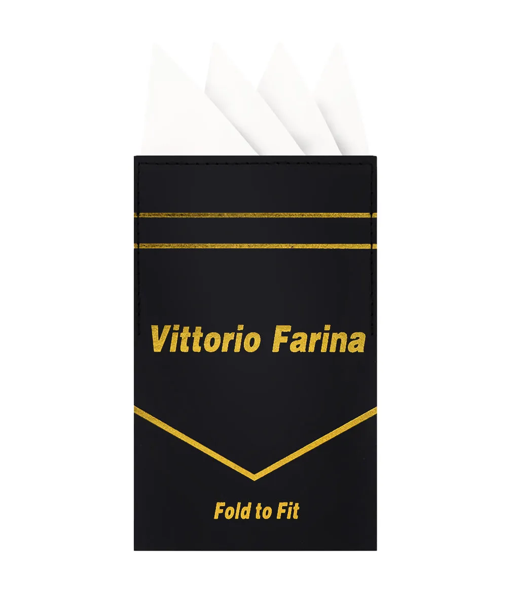 Vittorio Farina Men's Pre-Folded Pocket Square: Four-Point