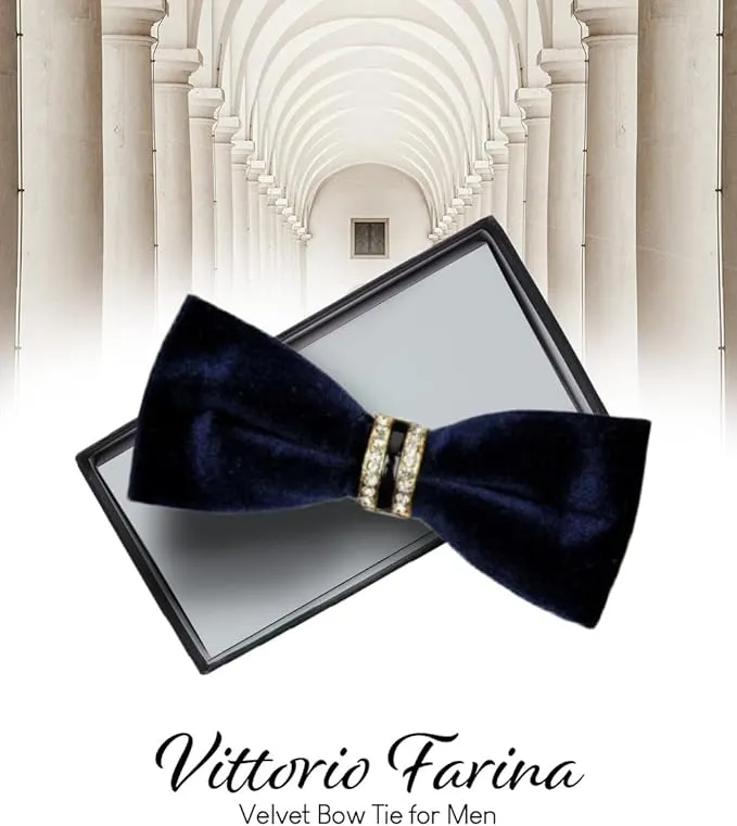 Vittorio Farina Velvet Bow Tie in Gift Box