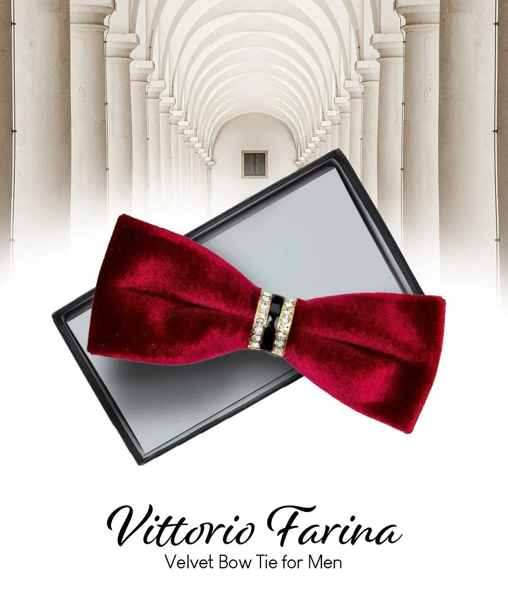 Vittorio Farina Velvet Bow Tie in Gift Box