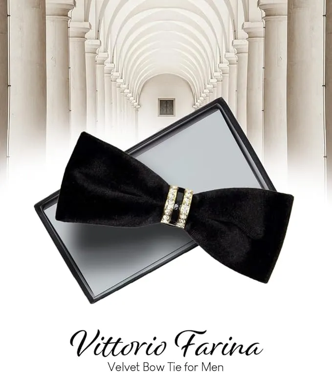 Vittorio Farina Velvet Bow Tie in Gift Box