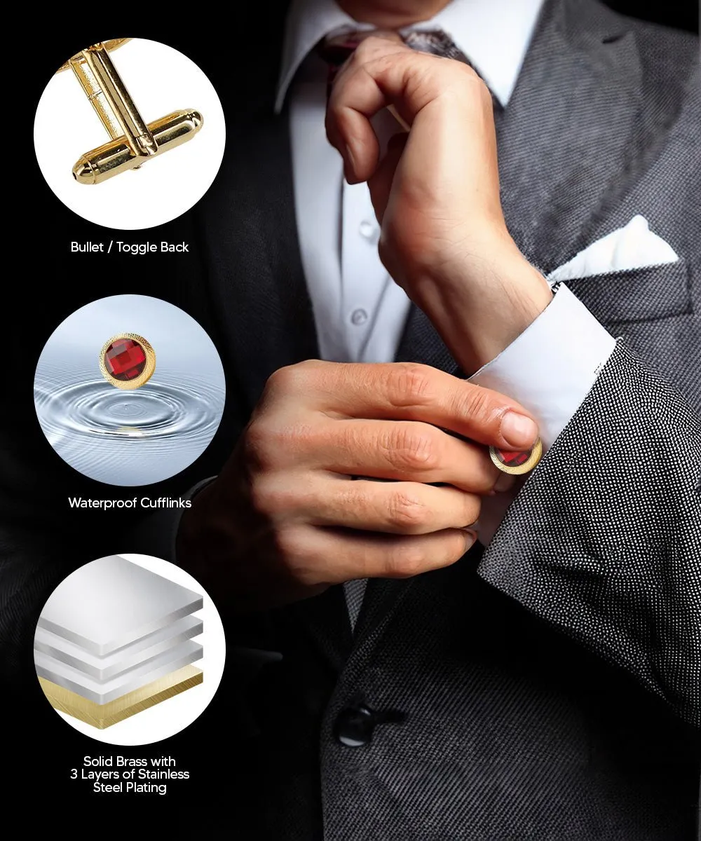 Vittorio Vico Button Colorstone Cufflinks: CL18XX Series