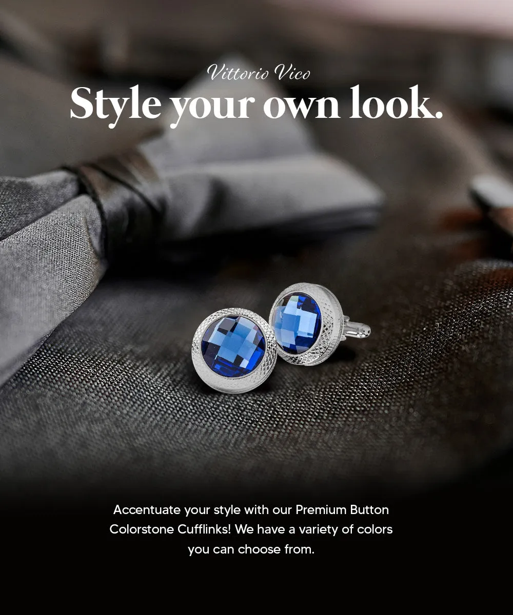 Vittorio Vico Button Colorstone Cufflinks: CL18XX Series