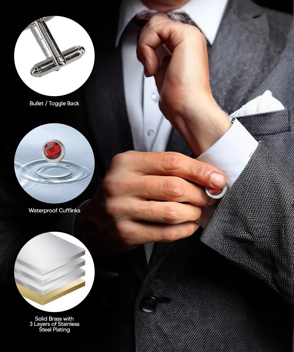 Vittorio Vico Button Colorstone Cufflinks: CL18XX Series