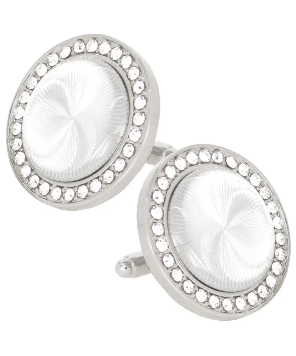 Vittorio Vico Discus Crystal Colorstone Bling Cufflinks: CL11XX Series