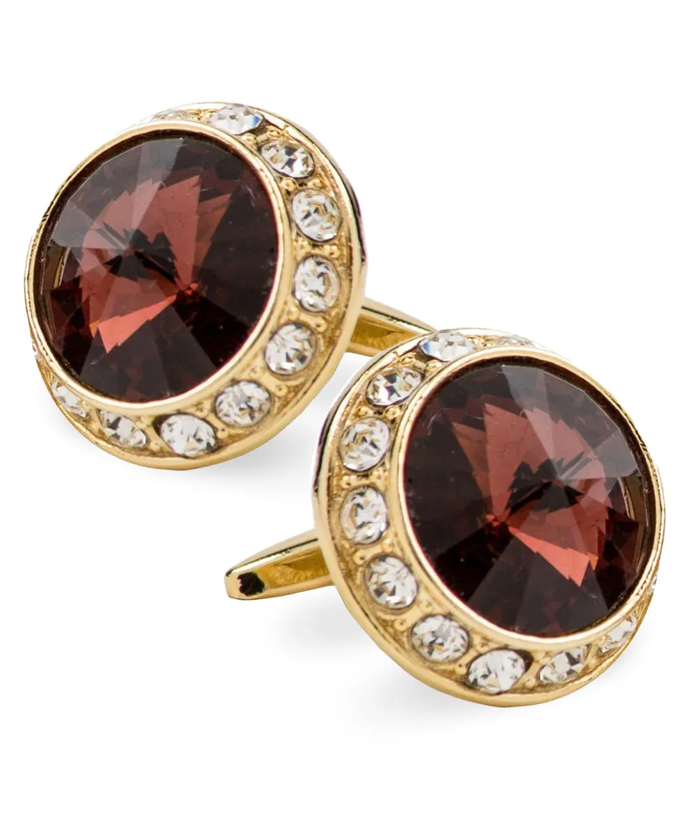 Vittorio Vico Large Bling Colorstone Cufflinks: CL15XX Series