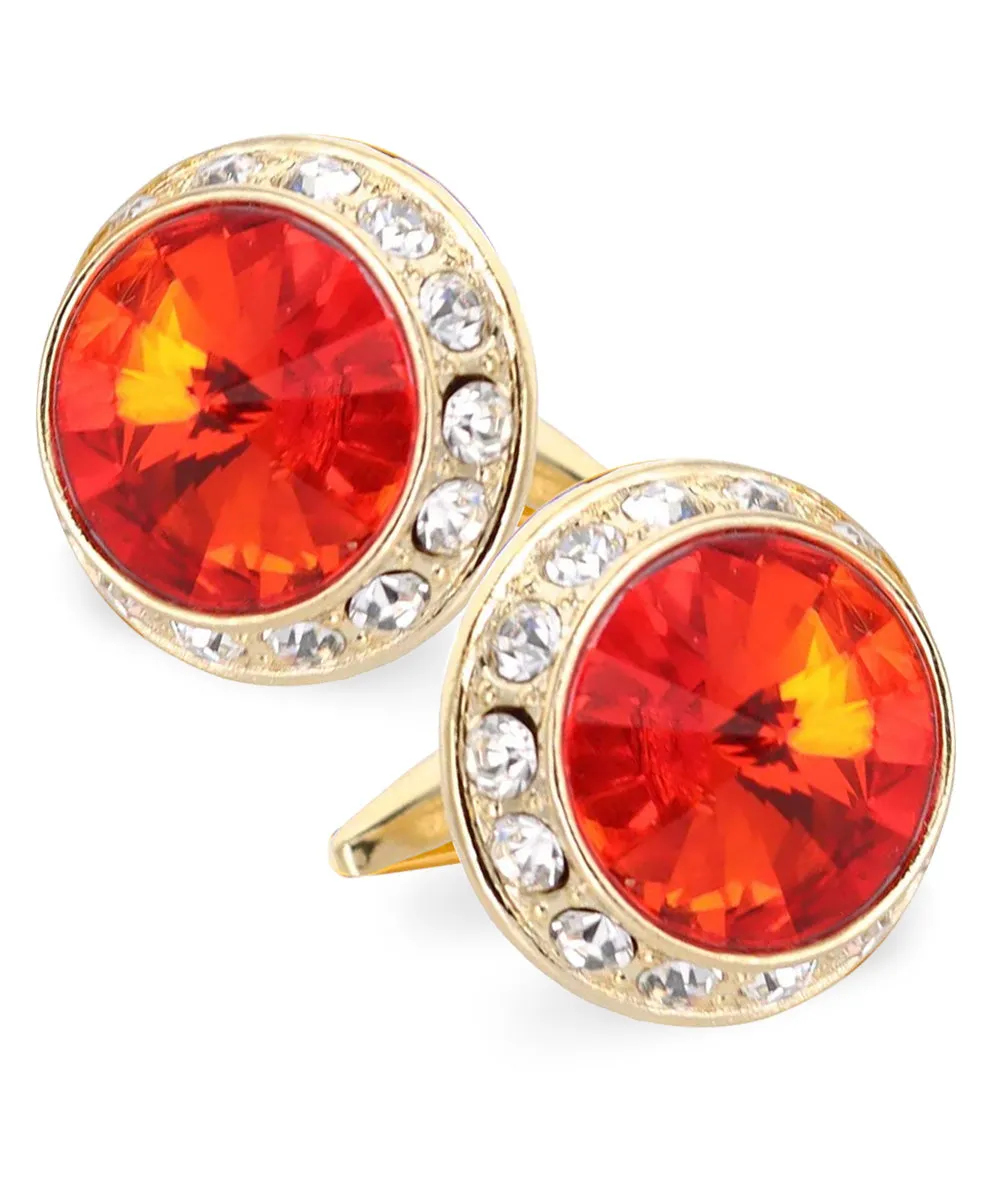 Vittorio Vico Large Bling Colorstone Cufflinks: CL15XX Series