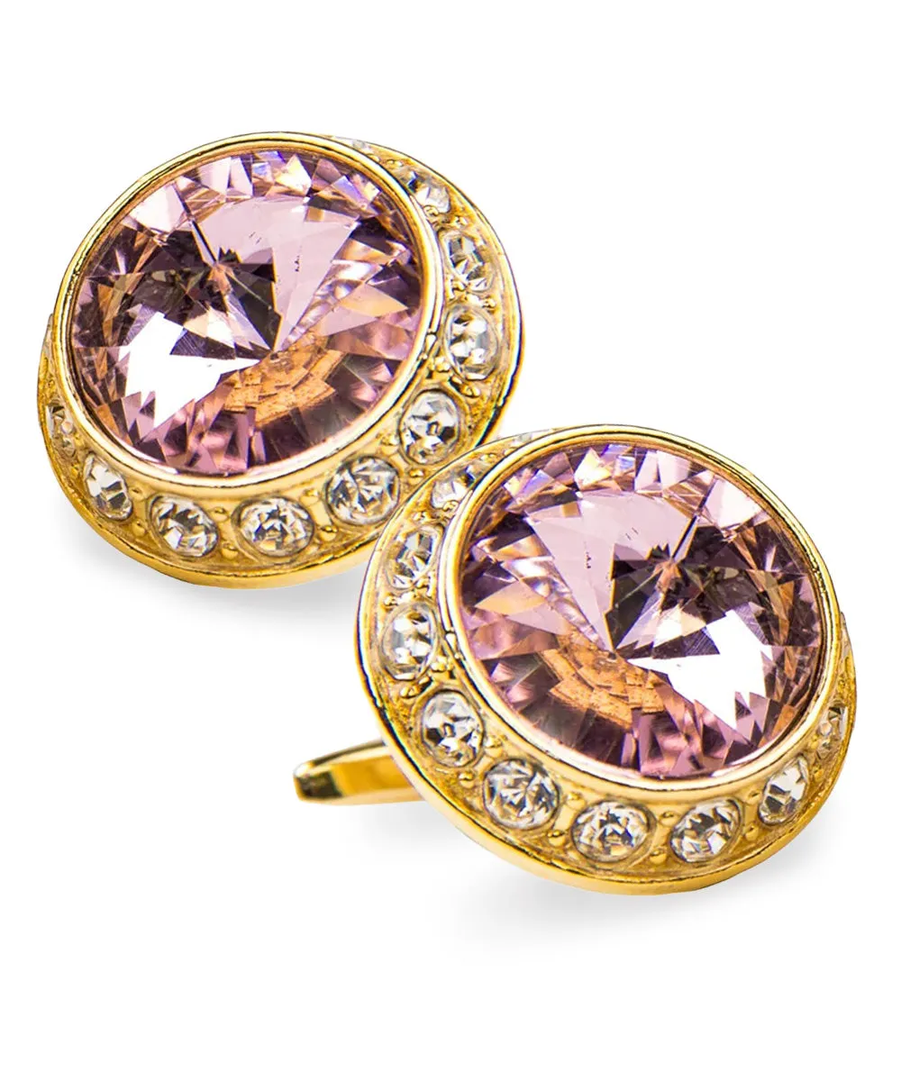 Vittorio Vico Large Bling Colorstone Cufflinks: CL15XX Series