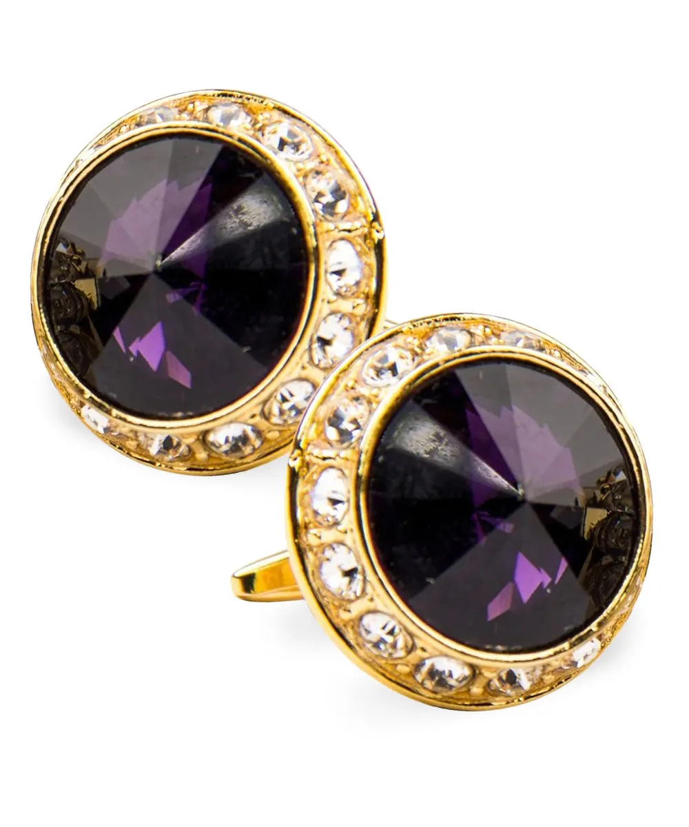 Vittorio Vico Large Bling Colorstone Cufflinks: CL15XX Series