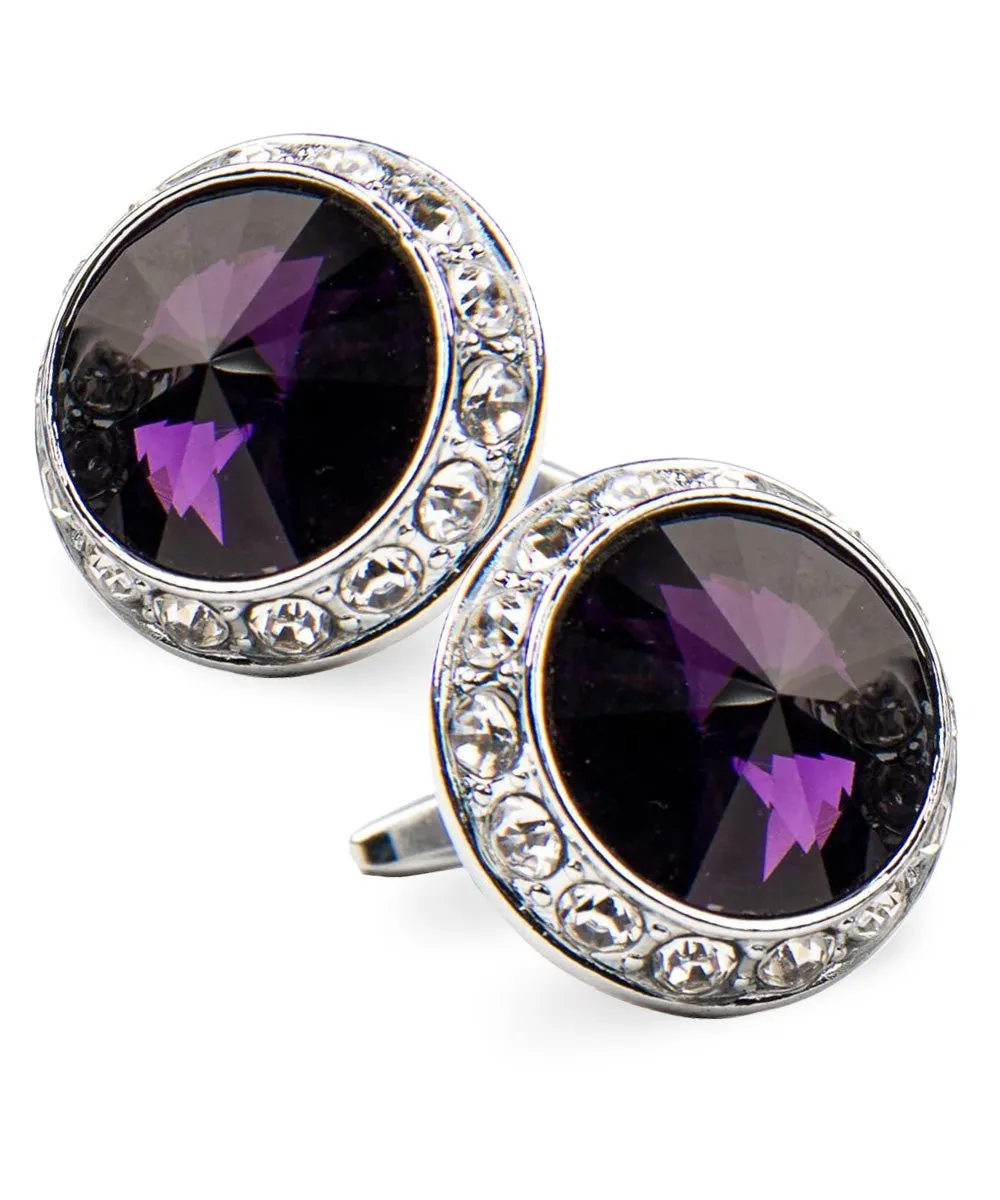 Vittorio Vico Large Bling Colorstone Cufflinks: CL15XX Series