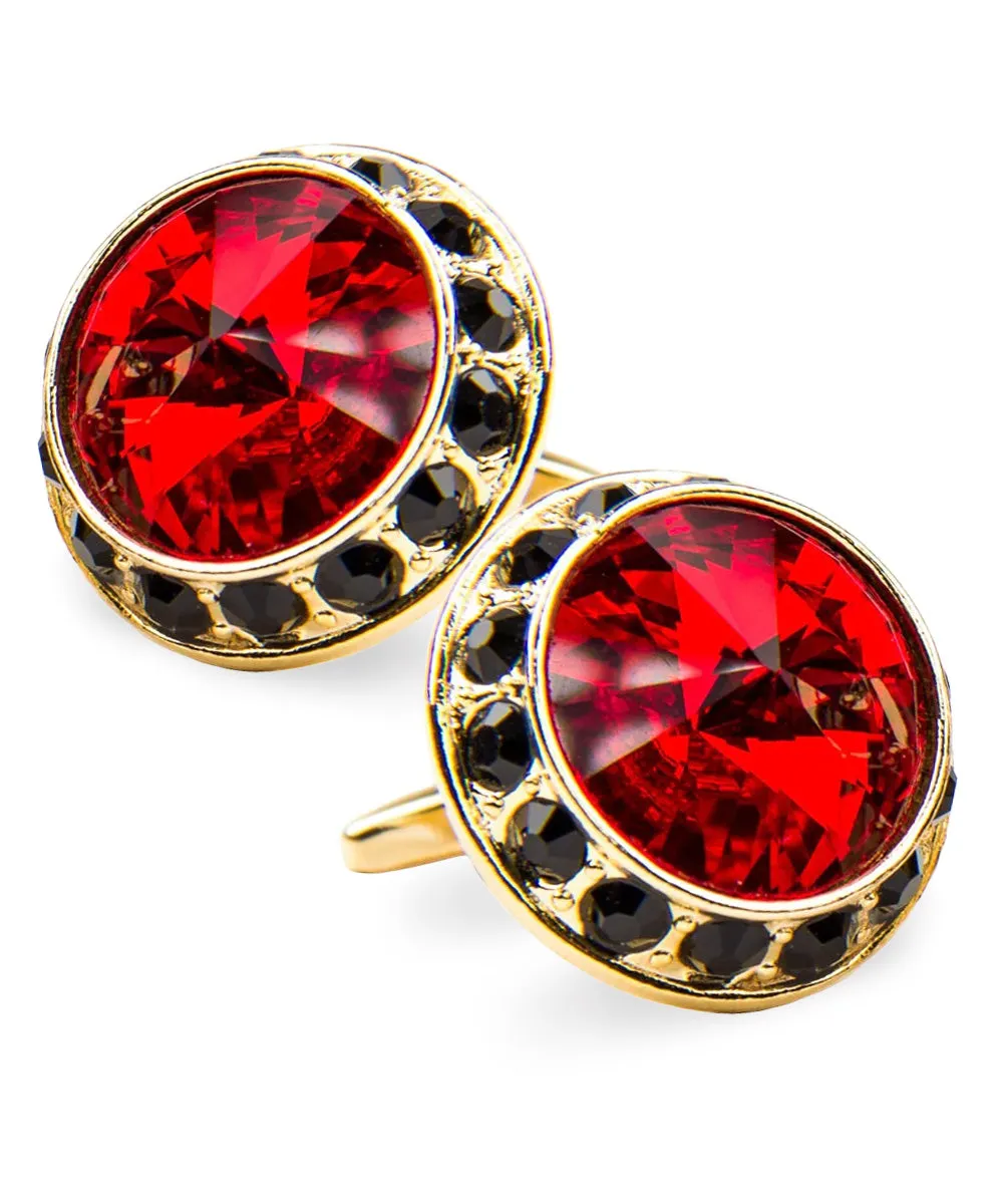 Vittorio Vico Large Bling Colorstone Cufflinks: CL15XX Series