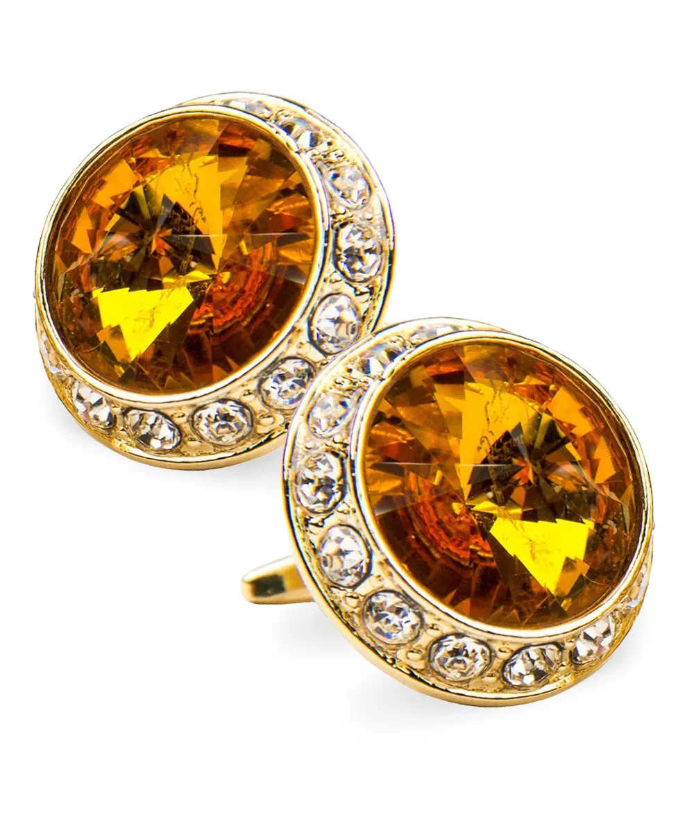 Vittorio Vico Large Bling Colorstone Cufflinks: CL15XX Series