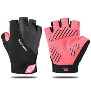 WEST BIKING YP0211210 Mountain Cycling Gloves Half Finger Breathable Anti-Slip Gloves Riding Equipment, Size: XL(Pink)