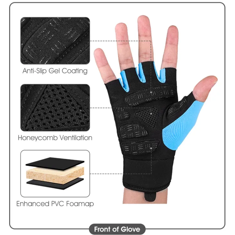 WEST BIKING YP0211217 Cycling Breathable Silicone Palm Gloves Fitness Training Wrist Guard Sports Gloves, Size: M(Black Blue)