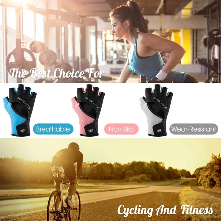 WEST BIKING YP0211217 Cycling Breathable Silicone Palm Gloves Fitness Training Wrist Guard Sports Gloves, Size: M(Black Blue)