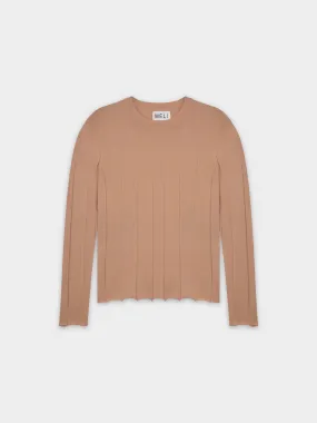 WIDE RIBBED SWEATER-PEACH