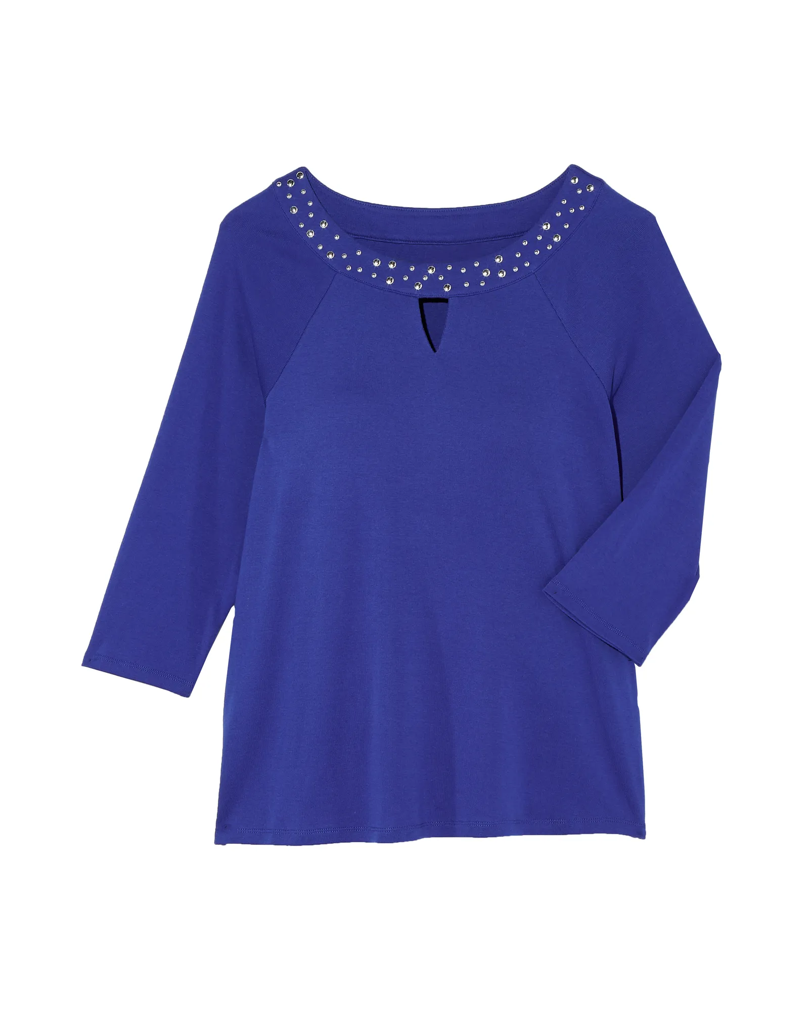 Winnie Embellished Keyhole Top | Royal Blue