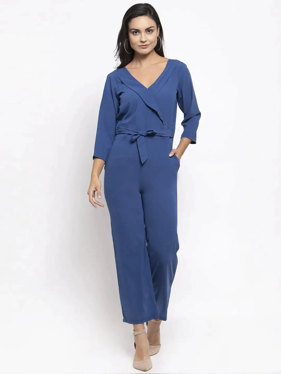 Women Blue Solid Jumpsuit