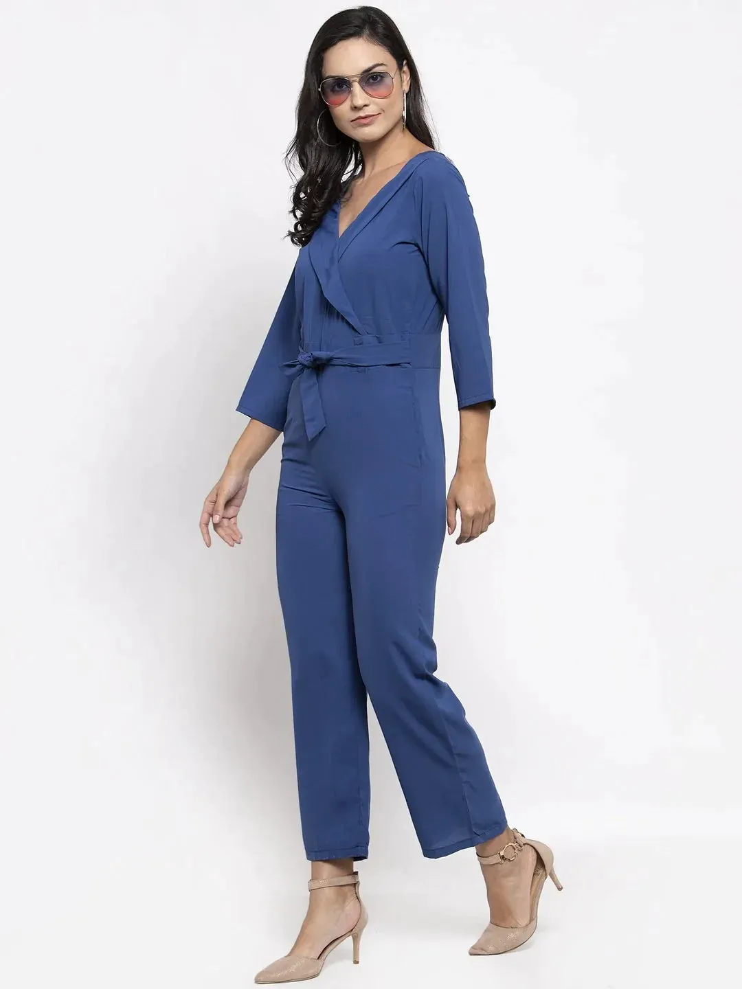 Women Blue Solid Jumpsuit