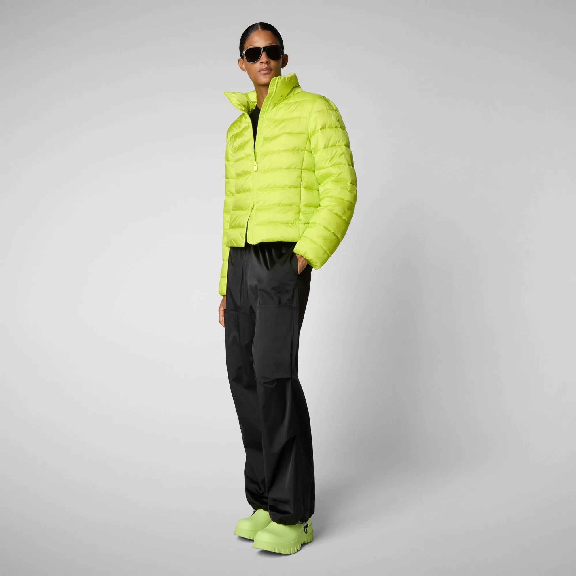 Women's animal free Puffer jacket Liana in lichen green