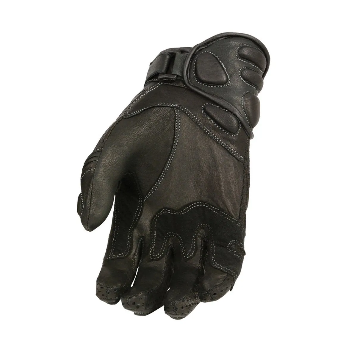 Xelement XG298 Men's Black 'Knuckle Protect' Leather Protective Racing Gloves