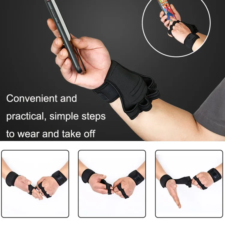 XL Weightlifting Dumbbell Horizontal Bar Anti-cocoon Anti-slip Wrist Fitness Gloves(Black)