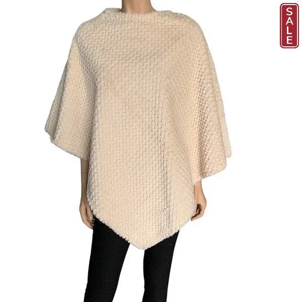 Zig Zag Faux Fur Poncho