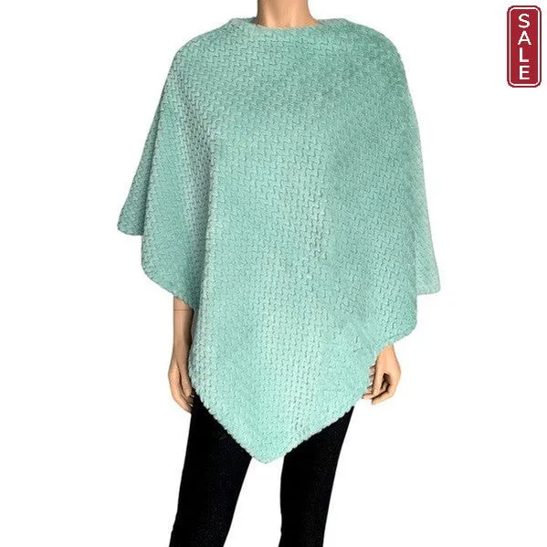 Zig Zag Faux Fur Poncho