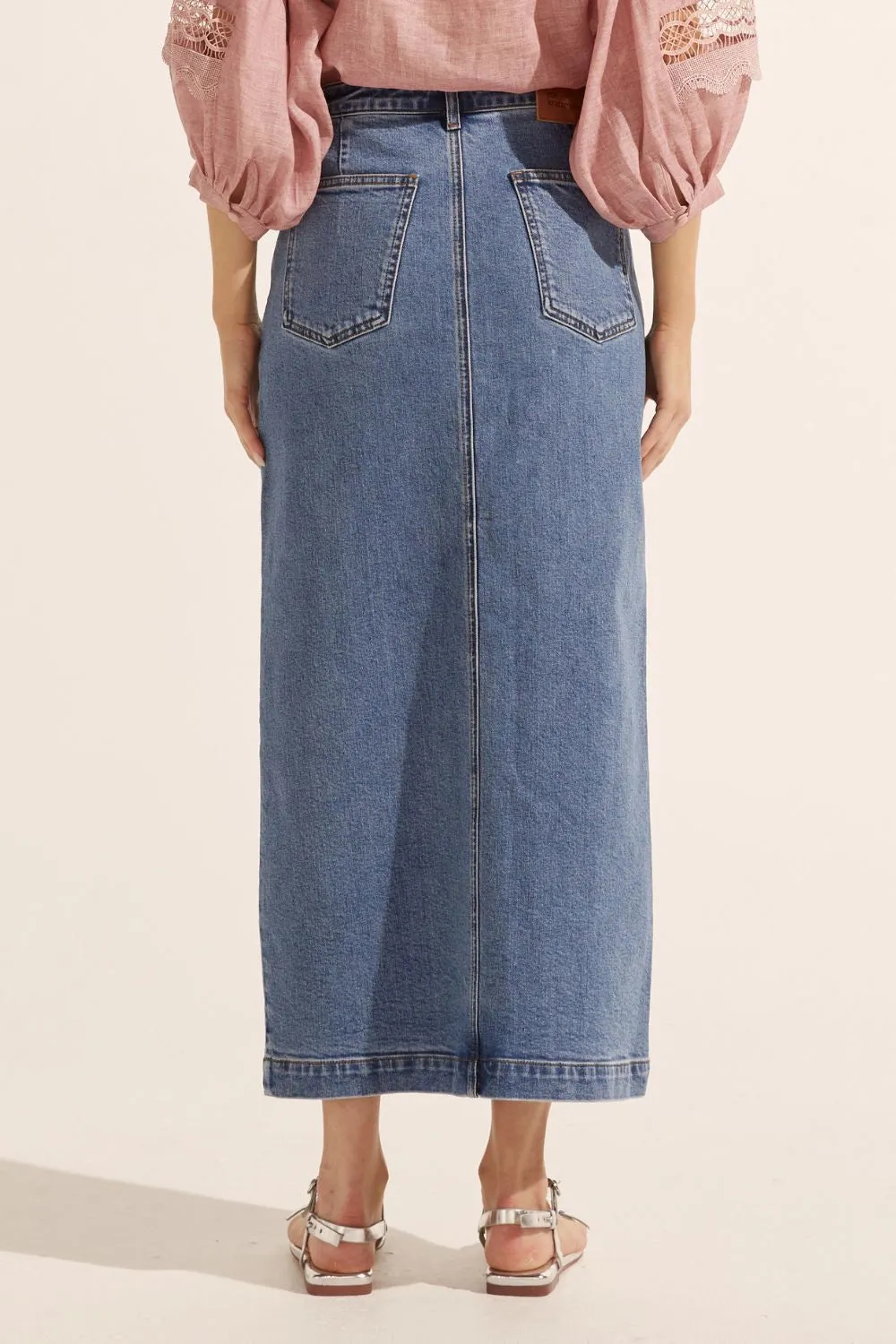 ZOE KRATZMANN | MERIDIAN SKIRT/MID WASH DENIM